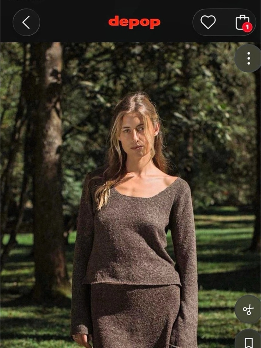 Indigo Luna Brown Scoop Neck Sweater Size Medium Like New